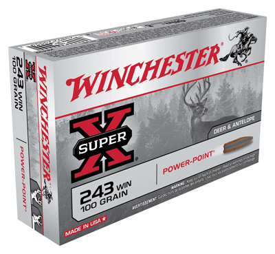 WINCHESTER SUPER-X 243WIN 100G POWER POINT 20RD 10BX/CS - for sale