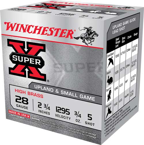 WINCHESTER SUPER-X 28GA 2.75" 1295FPS 3/4 OZ #5 25RD 10BX/CS - for sale