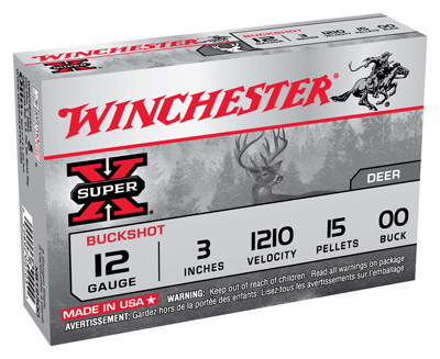 WINCHESTER SUPER-X 12GA 3" 1210FPS 00BK 15PLT 5RD 50BX/CS - for sale