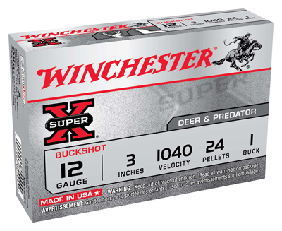 WINCHESTER SUPER-X 12GA 3" #1 BUCK 24 PELLETS 5RD 50BX/CS - for sale