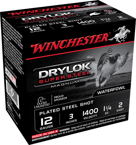 WINCHESTER DRYLOK 12GA 3" 1 1/4OZ #2 25RD 10BX/CS - for sale