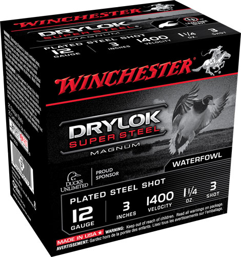 WINCHESTER DRYLOK 12GA 3" 25RD 10BX/CS 12GA 1 1/4OZ #4 - for sale