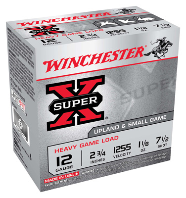 WINCHESTER SUPER-X 12GA 2.75" 1255F 1-1/8OZ #7.5 250RD CASE - for sale