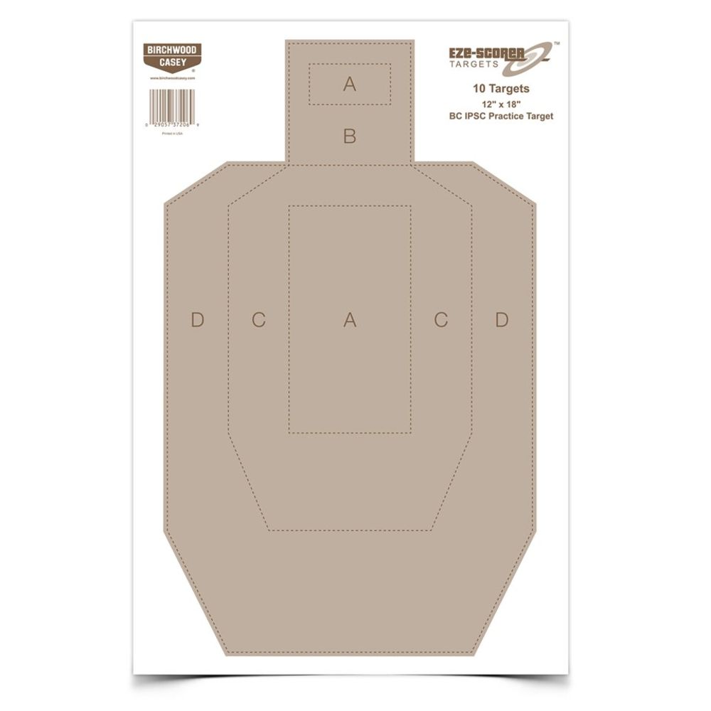 birchwood casey - EZE-Scorer - EZESCORER IPSC PRACTICE 12X18IN 10 TGTS for sale