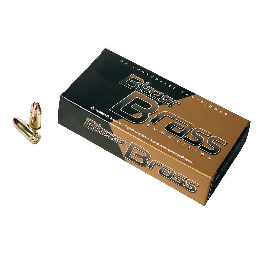 CCI 9MM LUGER 124GR FMJ BLAZER BRASS 50RD 20BX/CS - for sale