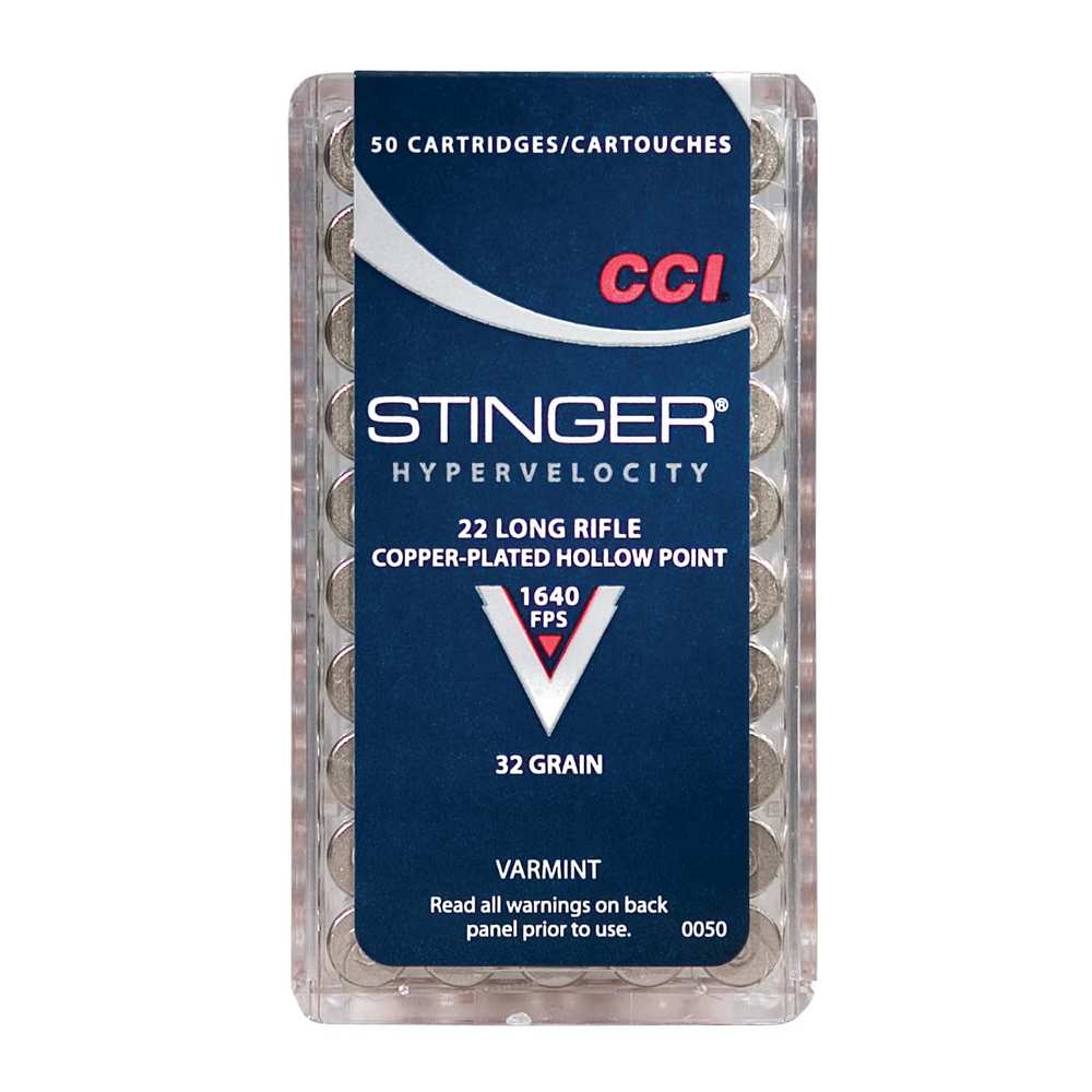 CCI STINGER 22LR 32GR JHP 1640FPS 50RD 100BX/CS - for sale