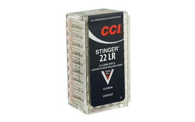 CCI STINGER 22LR 32GR JHP 1640FPS 50RD 100BX/CS - for sale