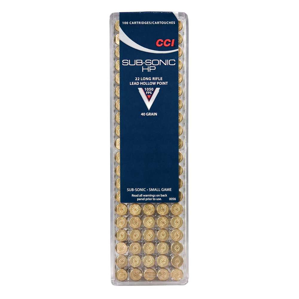 CCI SUBSONIC 22LR 40GR LEAD-HP 1050FPS 100RD 50BX/CS - for sale