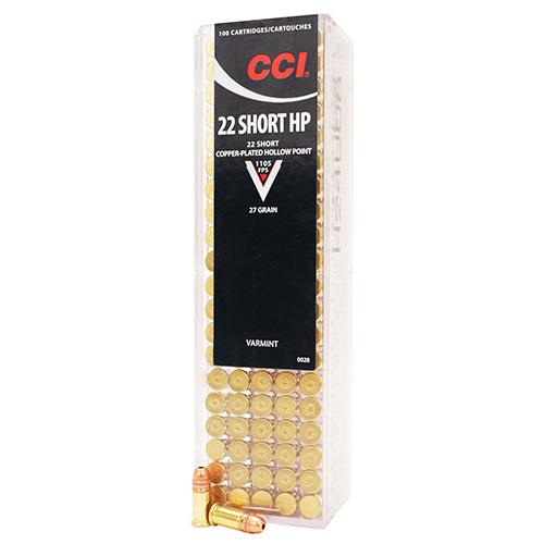 CCI 22 SHORT 1080FPS 27GR LHP 100RD 50BX/CS - for sale