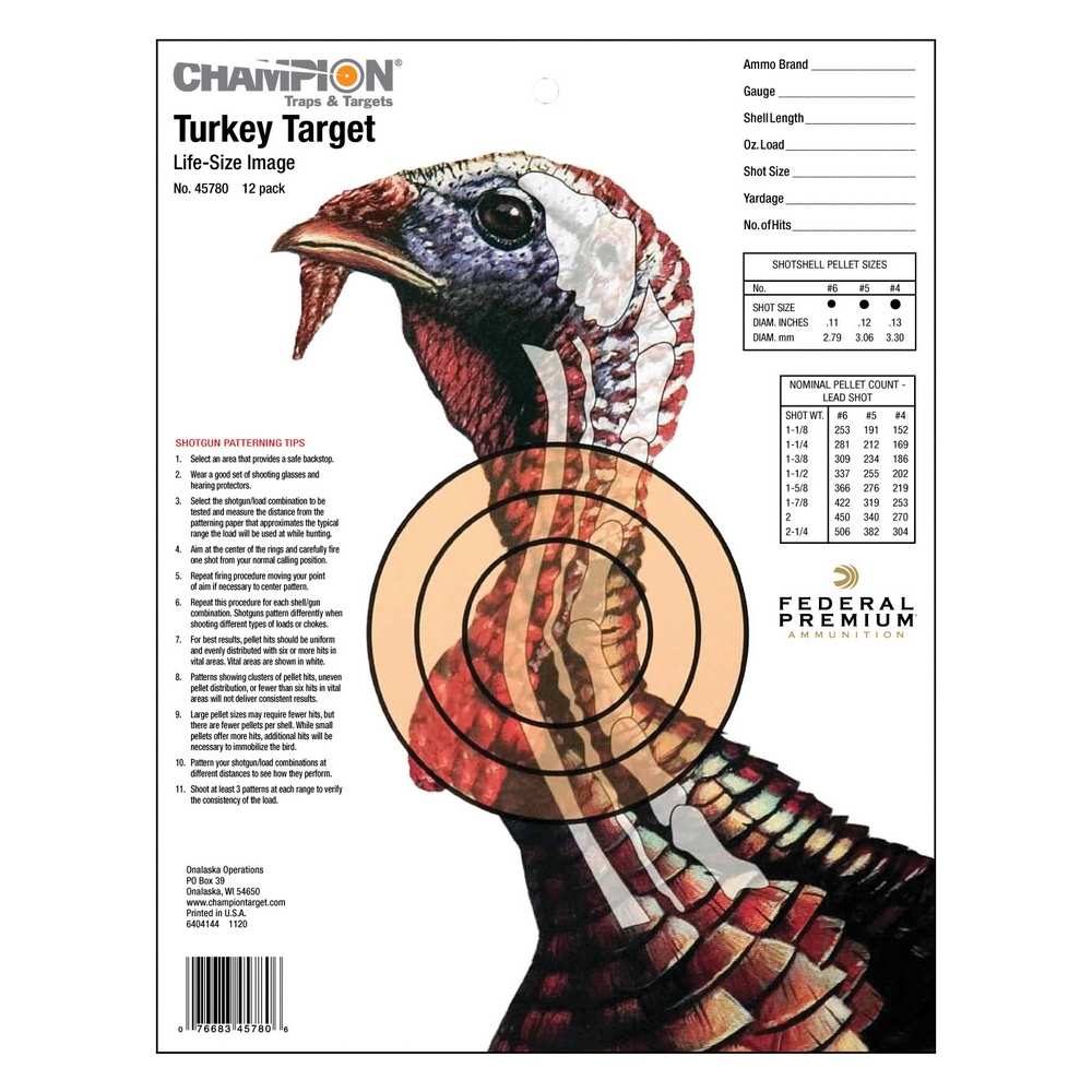 champion - LifeSize - PRACTICE LIFESIZE TURKEY TARGET 12PK for sale