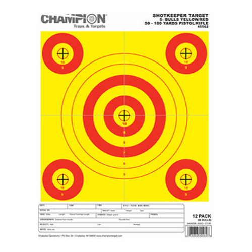 champion - Shotkeeper - SHOTKEEPER 5 BULLS BRT YELL/RED SM 12 PK for sale