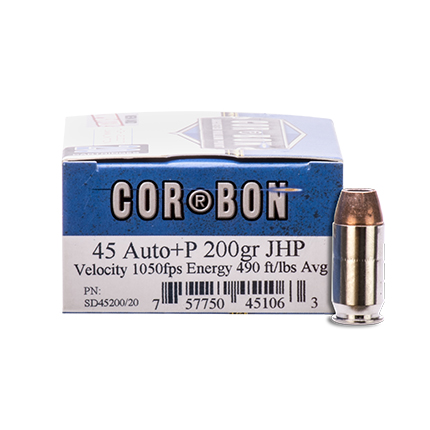 CORBON 45 ACP+P 200GR JHP 20RD 25BX/CS - for sale