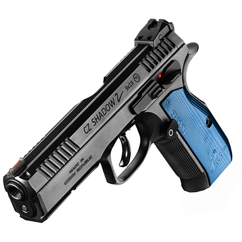 CZ SHADOW 2 9MM FS 17-SHOT BLACK POLYCOAT BLUE GRIP - for sale