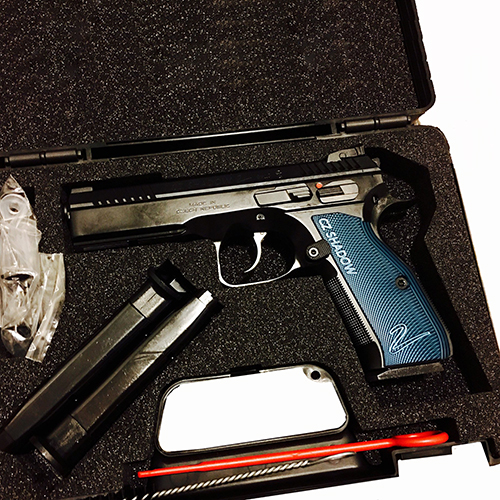 CZ SHADOW 2 9MM FS 17-SHOT BLACK POLYCOAT BLUE GRIP - for sale