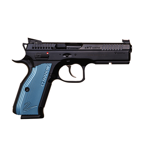 CZ SHADOW 2 9MM FS 17-SHOT BLACK POLYCOAT BLUE GRIP - for sale