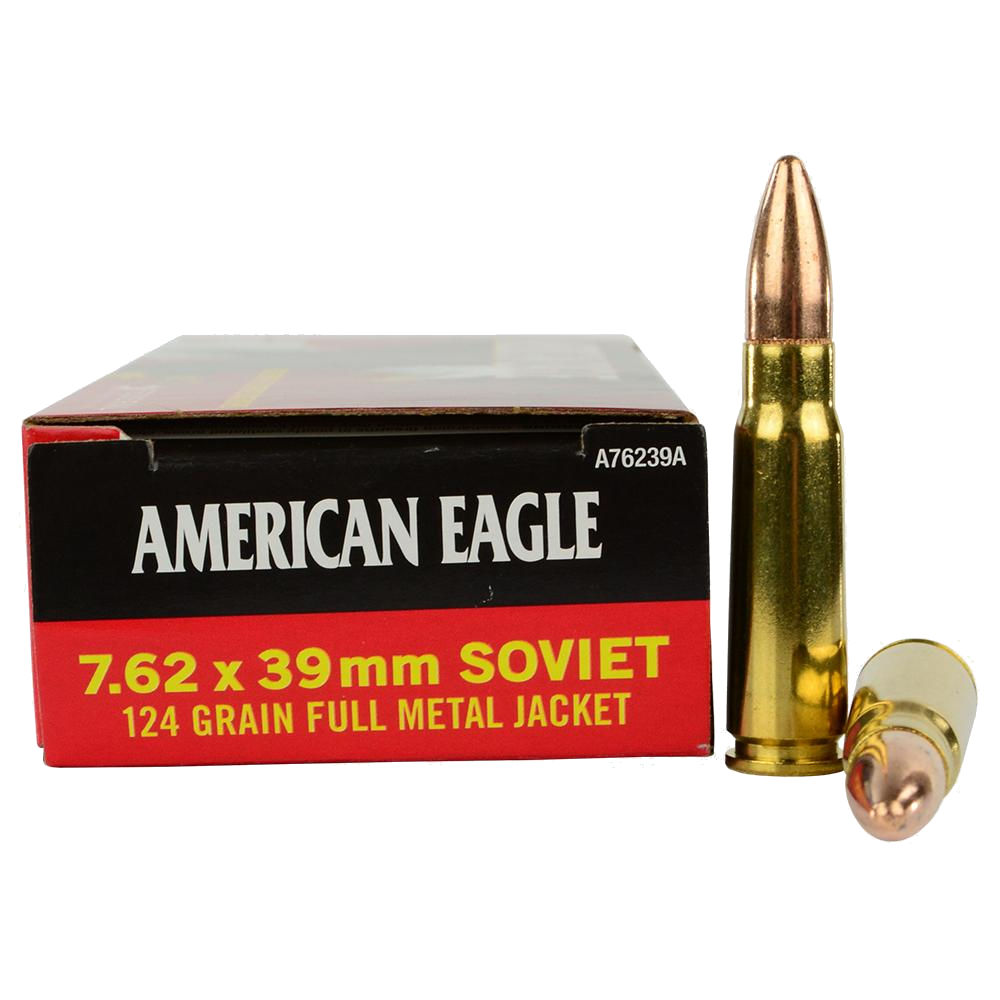 FED AM EAGLE 762X39 124GR FMJ 20/500 - for sale