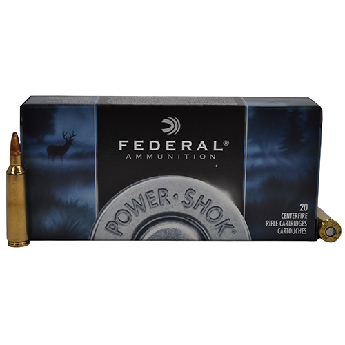 FEDERAL POWER-SHOK 22-250 REM 55GR SP 20RD 10BX/CS - for sale