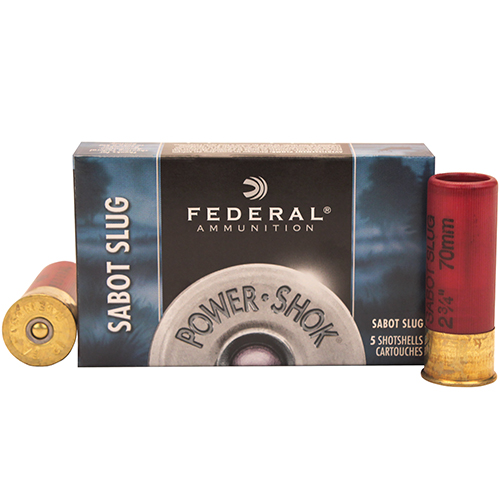 FEDERAL POWER SHOK 12GA 2.75" 1OZ SABOT 5RD 50BX/CS - for sale