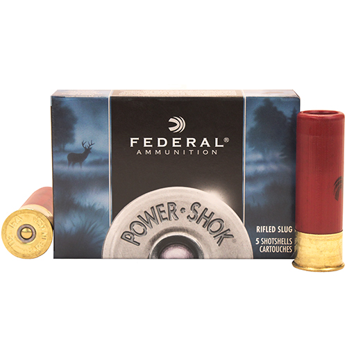 FEDERAL POWER SHOK 12GA 3" 1-1/4OZ RIFLED SLUG 5RD 50BX/C - for sale