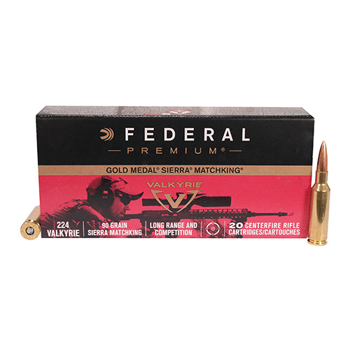 FEDERAL GOLD MEDAL 224VALK 90G SIERRA MATCH BTHP 20RD 10BX/CS - for sale