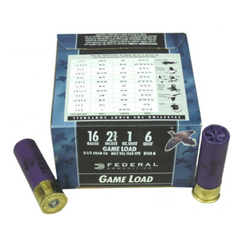 FED GAME LOAD 16GA 2 3/4" #6 25/250 - for sale