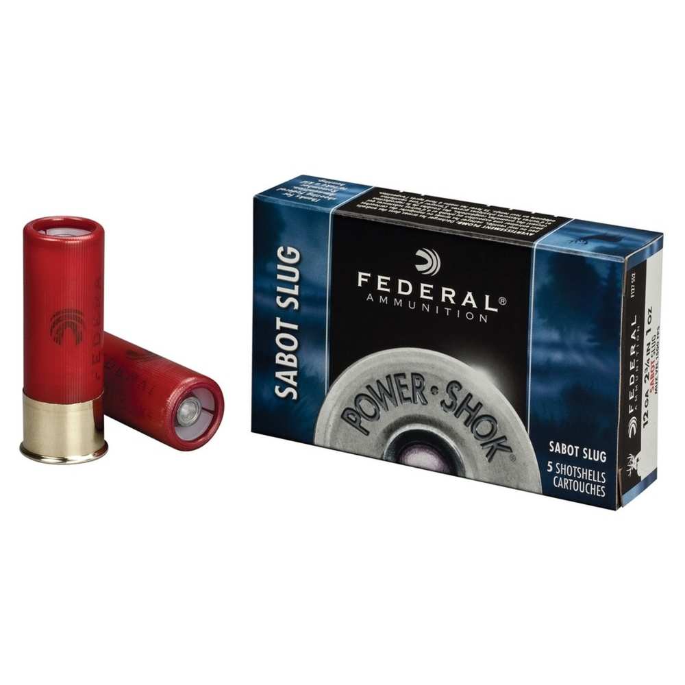 FEDERAL POWER SHOK 12GA 3" 1-1/4OZ RIFLED SLUG 5RD 50BX/C - for sale