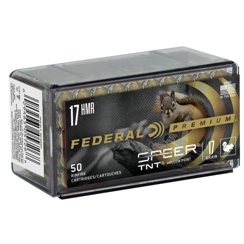 FEDERAL 17 HMR 2530FPS 17GR SPEER TNT 50RD 60BX/CS - for sale