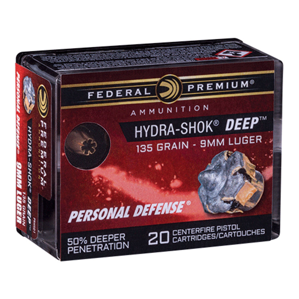 FED HYDRA-SHOK DEEP 9MM 135GR HP 20/ - for sale