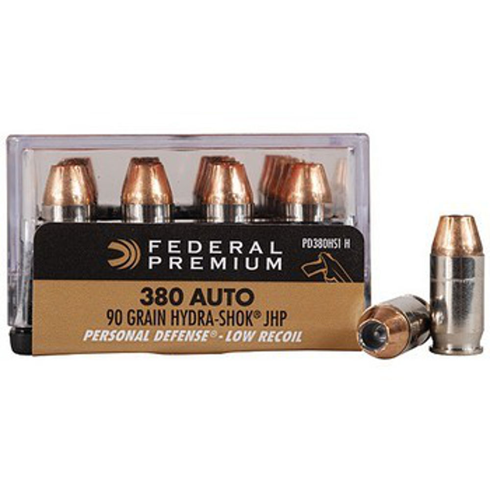 FEDERAL PREMIUM 380 ACP 90GR HYDRA-SHOK JHP 20RD 10BX/CS - for sale