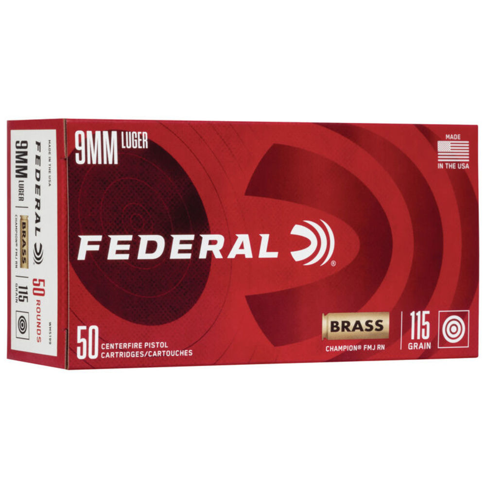 FED CHAMP 9MM 115GR FMJ BRS 50/1000 - for sale