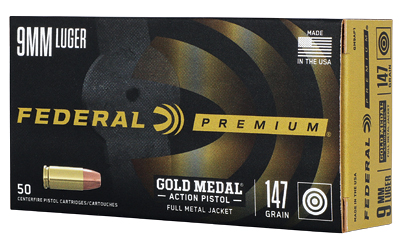 FED GLD MDL ACT 9MM 147GR FMJ 50/500 - for sale