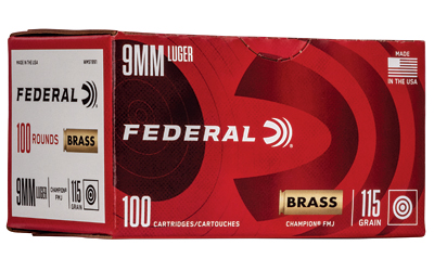 FED CHAMP 9MM 115GR FMJ 100/500 - for sale