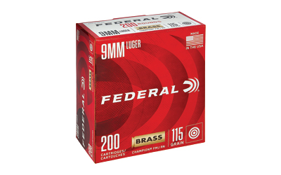 FED CHAMP 9MM 115GR FMJ 200/1000 - for sale