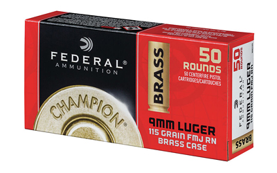 FEDERAL 9MM LUGER 115GR FMJ 50RD 20BX/CS - for sale