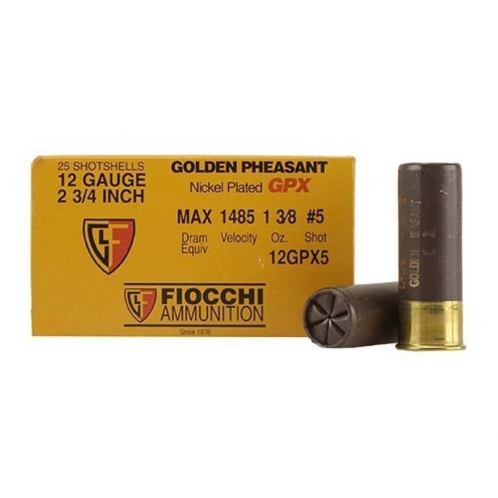 FIOCCHI GLDN PHSNT 12GA 2.75" 1485FPS 1-3/8 #5 25RD 10BX/CS - for sale