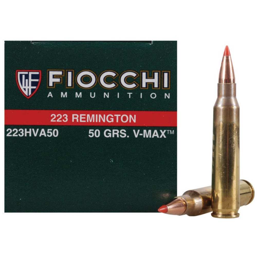 FIOCCHI 223 REM 50GR V-MAX 50RD 20BX/CS - for sale.