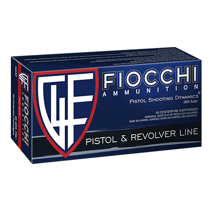 FIOCCHI 380 ACP 95GR FMJ 50RD 20BX/CS - for sale