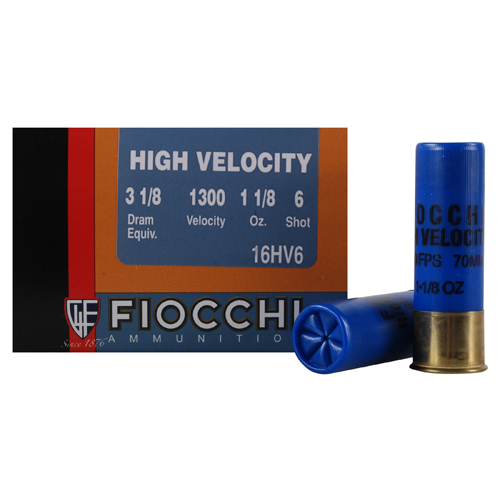 FIOCCHI 16GA 2.75" 1-1/8OZ #6 1300FPS 25RD 10BX/CS - for sale