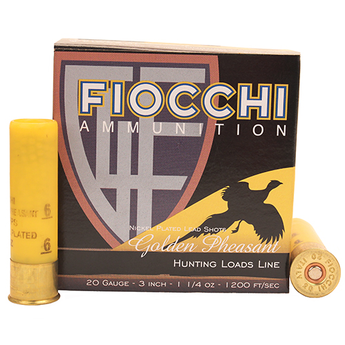 FIOCCHI GLDN PHSANT 20GA 3" #6 1200FPS 1-1/4OZ 25RD 10BX/CS - for sale