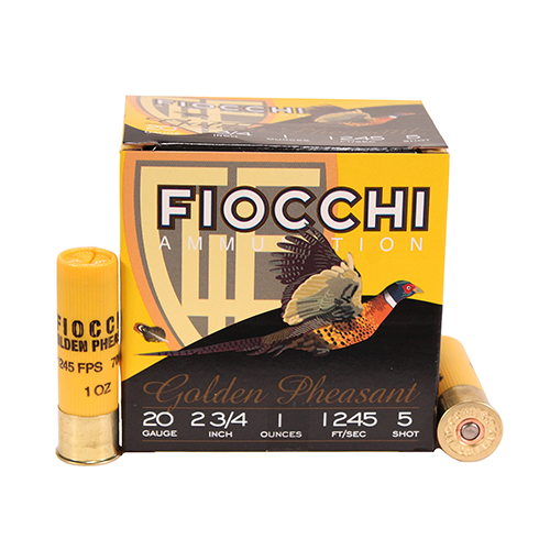 FIOCCHI GLDN PHSANT 20GA 2.75" 1245FPS 1OZ #5 25RD 10BX/CS - for sale