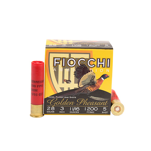 FIOCCHI GLDN PHSANT 28GA 3" #5 1200FPS 1-1/16OZ 25RD 10BX/CS - for sale