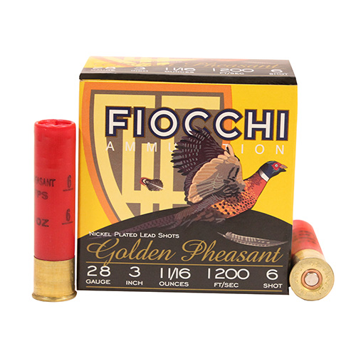 FIOCCHI GLDN PHSANT 28GA 3" #6 1200FPS 1-1/16OZ 25RD 10BX/CS - for sale