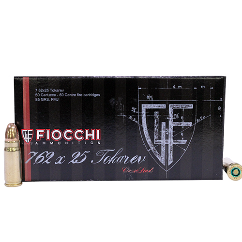 FIOCCHI 7.62X25 TOKAREV 85GR FMJ 50RD 20BX/CS - for sale