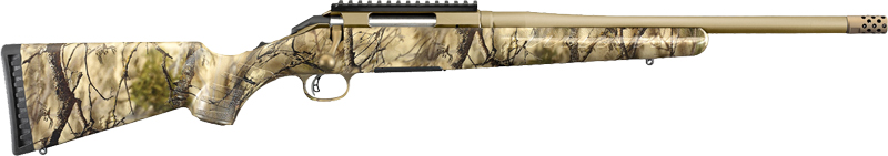 RUGER AMERICAN .243 WIN BRONZE CERAKOTE GO WILD THREADED - for sale