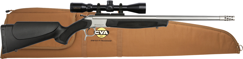 CVA SCOUT TD .450 BUSHMASTER 25" W/BRAKE 3-9X40 SS/BLK SYN - for sale