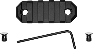 GROVTEC RAIL SECTION KEYMOD 2.2" 5 SLOT ALUMINUM BLACK - for sale