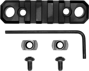 GROVTEC RAIL PUSH BUTTON BASE M-LOK 3.1" 5 SLOT ALUM BLACK - for sale