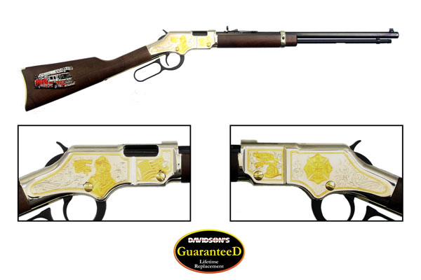 HENRY FIREFIGHTER TRIBUTE 22S/L/LR 20" OCTAGON ENGRAVED - for sale