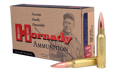 HORNADY MATCH 308 WIN 168GR BTHP MATCH 20RD 10BX/CS - for sale