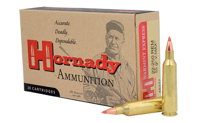 HORNADY VARMINT 22-250 REM 55GR V-MAX 20RD 10BX/CS - for sale